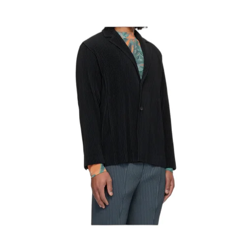 Homme Plissé Issey Miyake Single Breasted Pleated Jacket