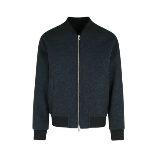Ribbed Stand-Up Collar Jacket