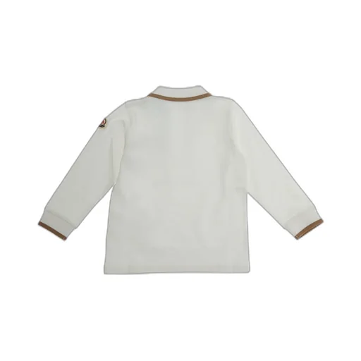 Moncler Enfant Teddy Bear Embroidered Long-Sleeved Polo Shirt