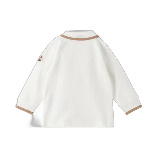 Moncler Enfant Teddy Bear Embroidered Long-Sleeved Polo Shirt