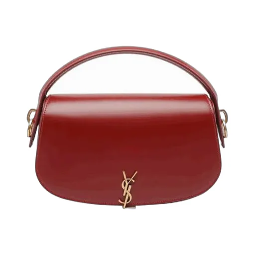 Saint Laurent Logo Plaque Foldover Top Shoulder Bag