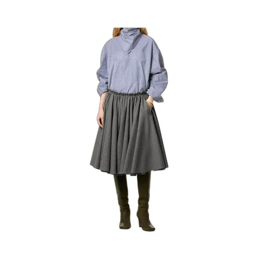 Ami Paris Elastic Waist Midi Corolla Skirt