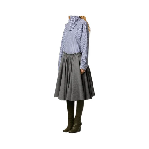 Ami Paris Elastic Waist Midi Corolla Skirt