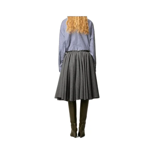 Ami Paris Elastic Waist Midi Corolla Skirt