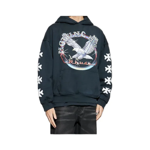 Eagle Graphic Star-Embellished Hoodie