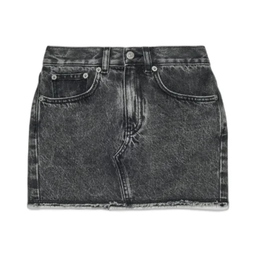 Mm6 Maison Margiela Kids Raw-Cut Hem Denim Mini Skirt