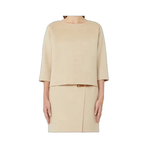 Crew-Neck Camel Blouse
