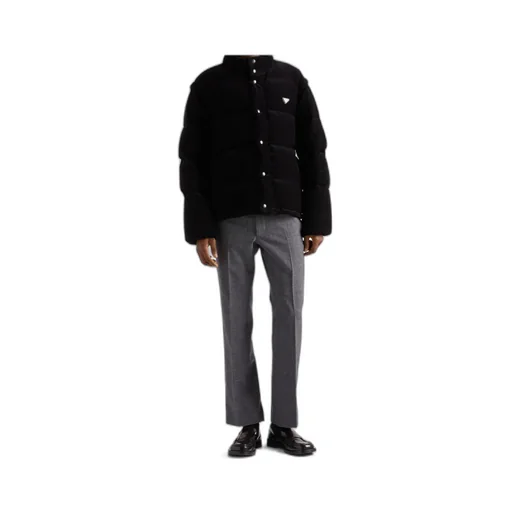 Prada Triangle-Logo Button-Up Jacket