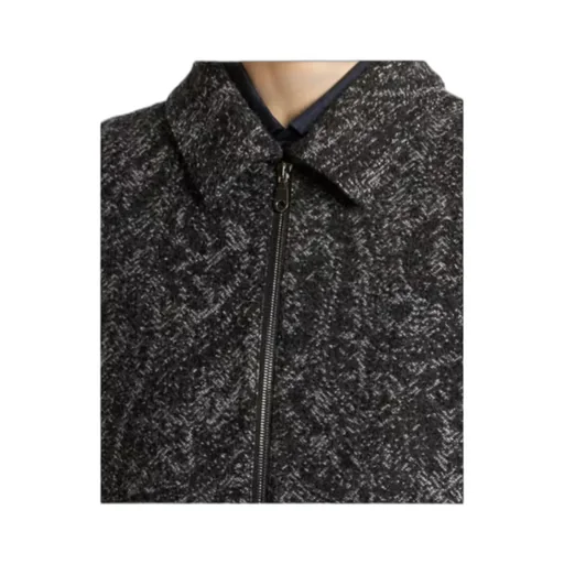 Wool-Blend Jacquard Bomber Jacket
