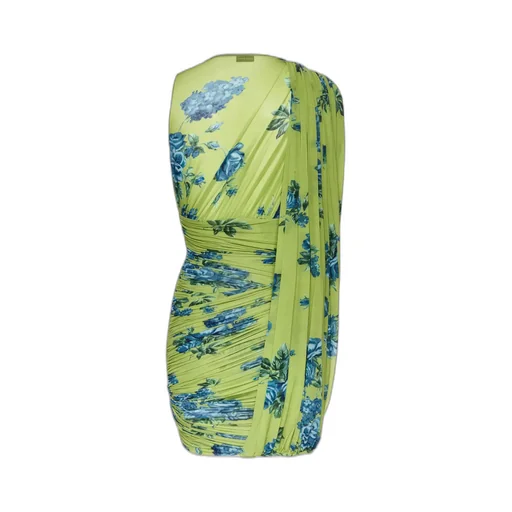 Floral-Print Draped Mini Dress