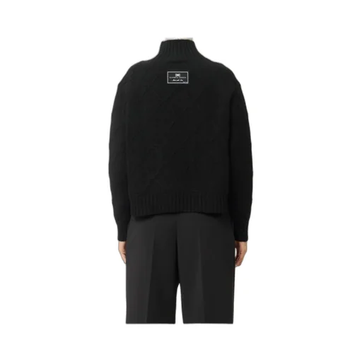 Elisabetta Franchi Logo-Patch High-Neck Jumper