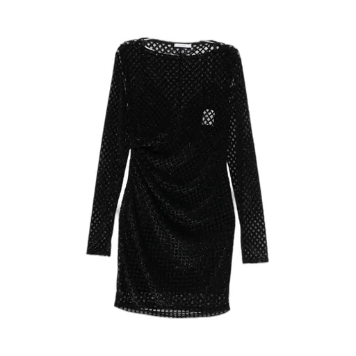 Glitter Net Long-Sleeve Dress