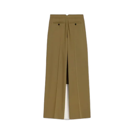 Green Wool Front Panel Large Trousers