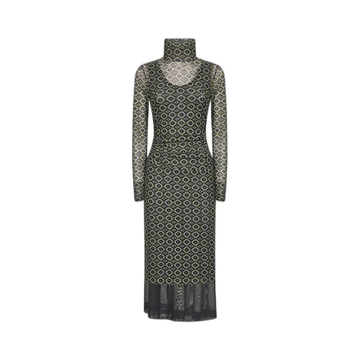 Long-Sleeved Stand-Up Collar Dress