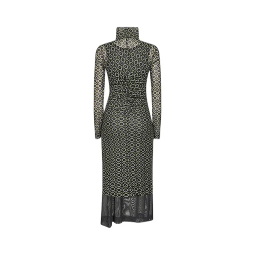 Long-Sleeved Stand-Up Collar Dress