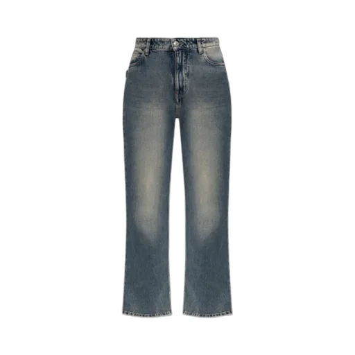 Faded Straight-Leg Jeans