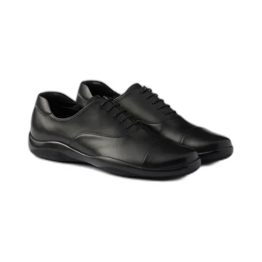 Prada Round-Toe Lace-Up Sneakers