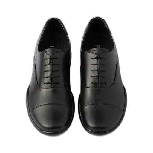 Prada Round-Toe Lace-Up Sneakers