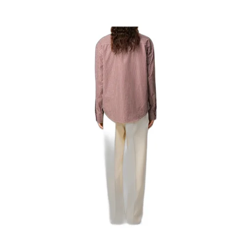 Ami Paris Striped Logo Embroidered Shirt