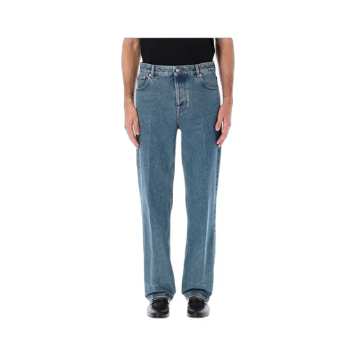 Valentino Logo Patch Straight Leg Jeans
