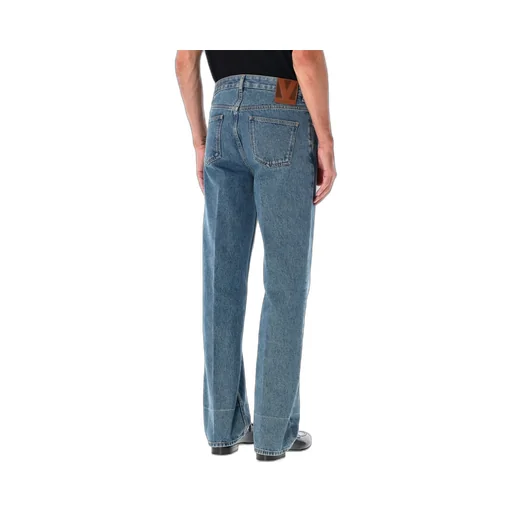 Valentino Logo Patch Straight Leg Jeans