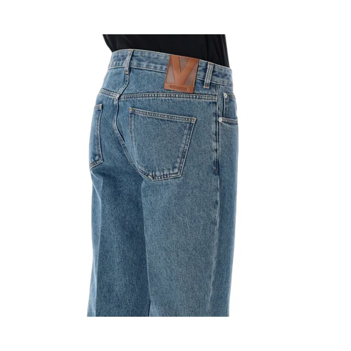 Valentino Logo Patch Straight Leg Jeans