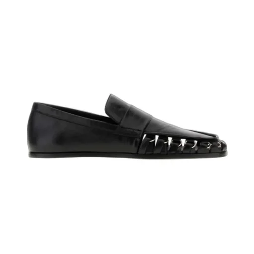 Nikki Chain-Trimmed Leather Loafers