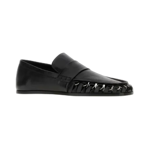 Nikki Chain-Trimmed Leather Loafers