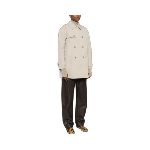 Double-Breasted Zip-Detail Coat