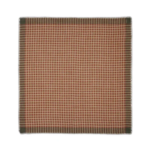 Large Square Scarf In Madras Wool Twill