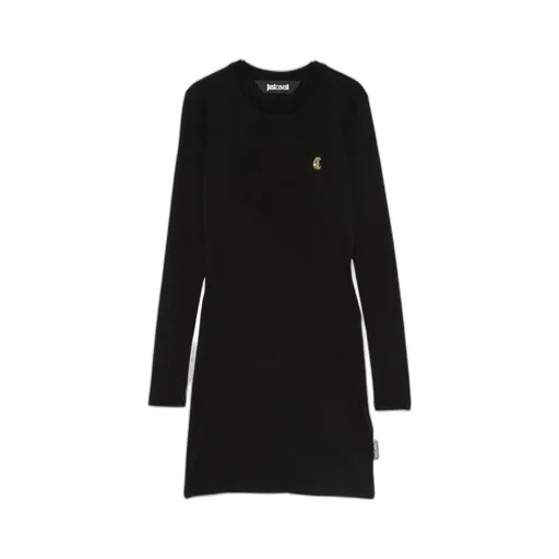 Logo-Plaque Long-Sleeve Mini Dress