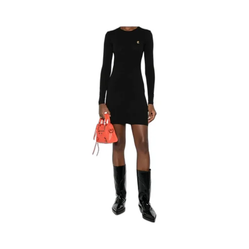 Logo-Plaque Long-Sleeve Mini Dress