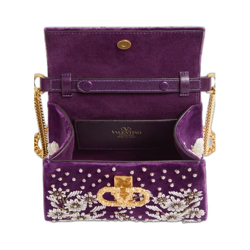 Valentino Garavani Mini Vsling Embroidered Handbag With Jewel Logo