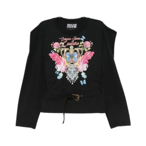 Crown-Embellished Long-Sleeve Top