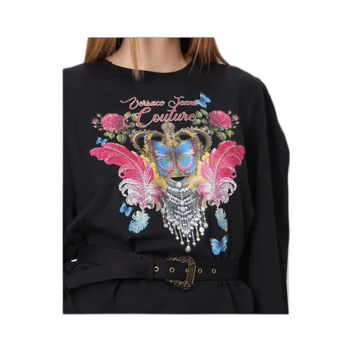 Crown-Embellished Long-Sleeve Top