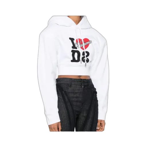 Logo-Print Cropped Hoodie