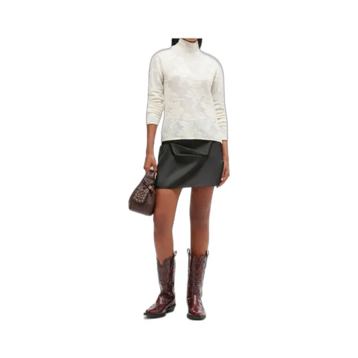 Ganni Flower Jacquard High Neck Jumper