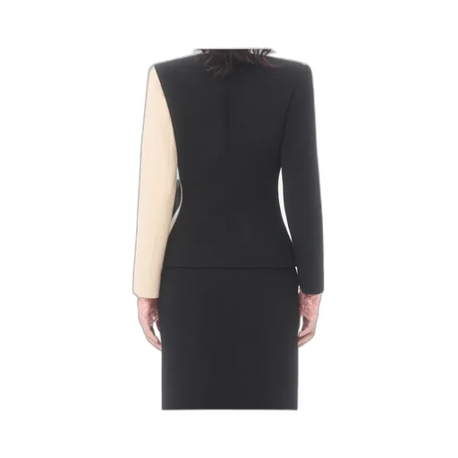 Wool Crepe Jacket With Contrasting Bow