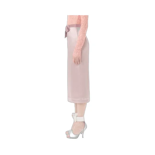 Bow-Detail Midi Skirt