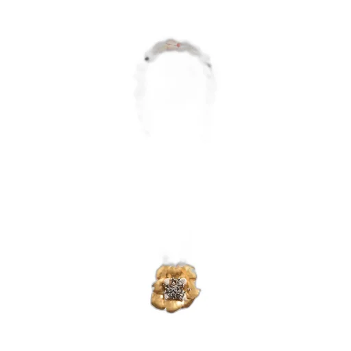 Jardin Aquatique Necklace In Metal, Fabric, Shells, Coral And Onyx