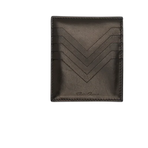 Chevron-Detail Leather Cardholder