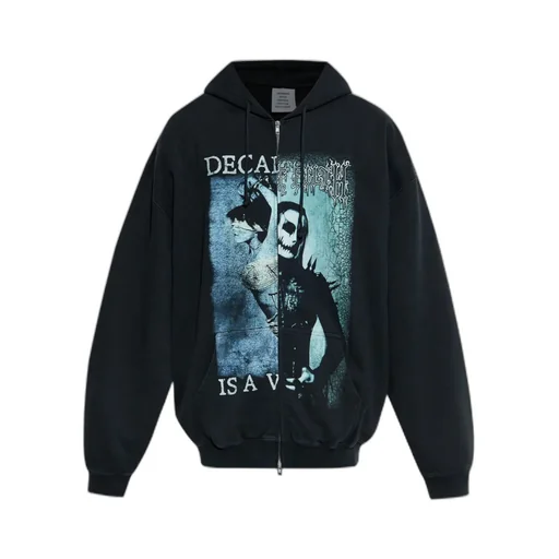 Graphic-Print Zip-Up Hoodie