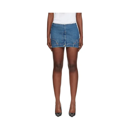 Upside-Down Denim Mini Skirt