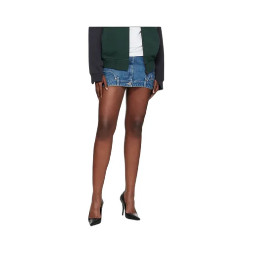 Upside-Down Denim Mini Skirt