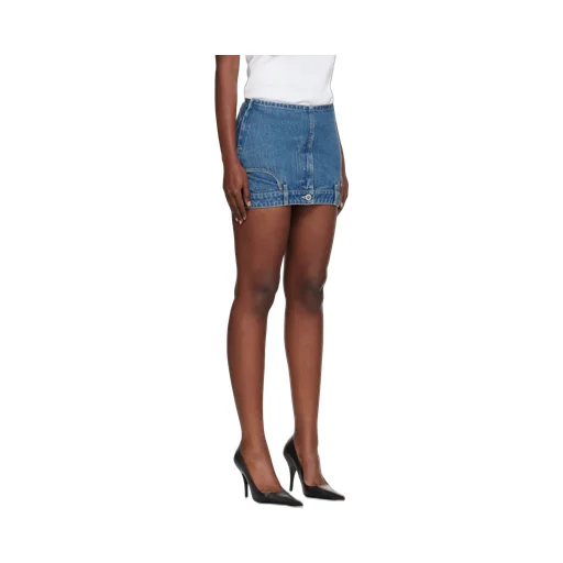 Upside-Down Denim Mini Skirt