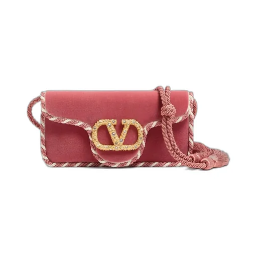Valentino	Locò Velvet Foldover Top Clutch Bag