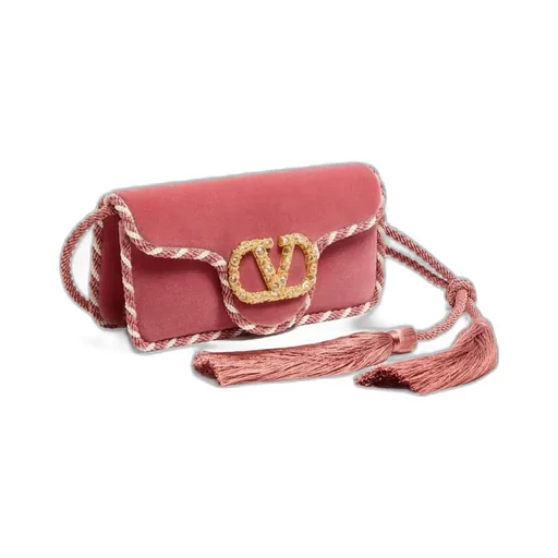 Valentino	Locò Velvet Foldover Top Clutch Bag