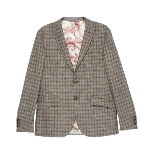 Checked Paisley-Lined Blazer