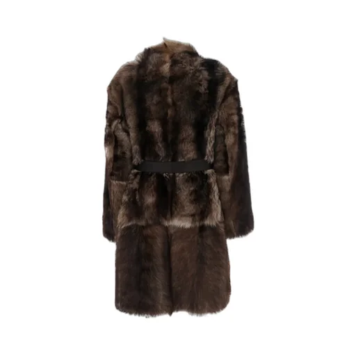 Yves Salomon Shearling Belted Coat