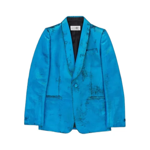 Mm6 Maison Margiela Single-Breasted Textured Blazer